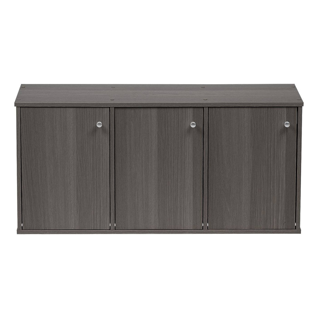 IRIS USA 3 Tier Small Storage Cabinet, Portable Storage Shelf Unit, Small Bookcase with Doors, Grey - IRIS USA, Inc.