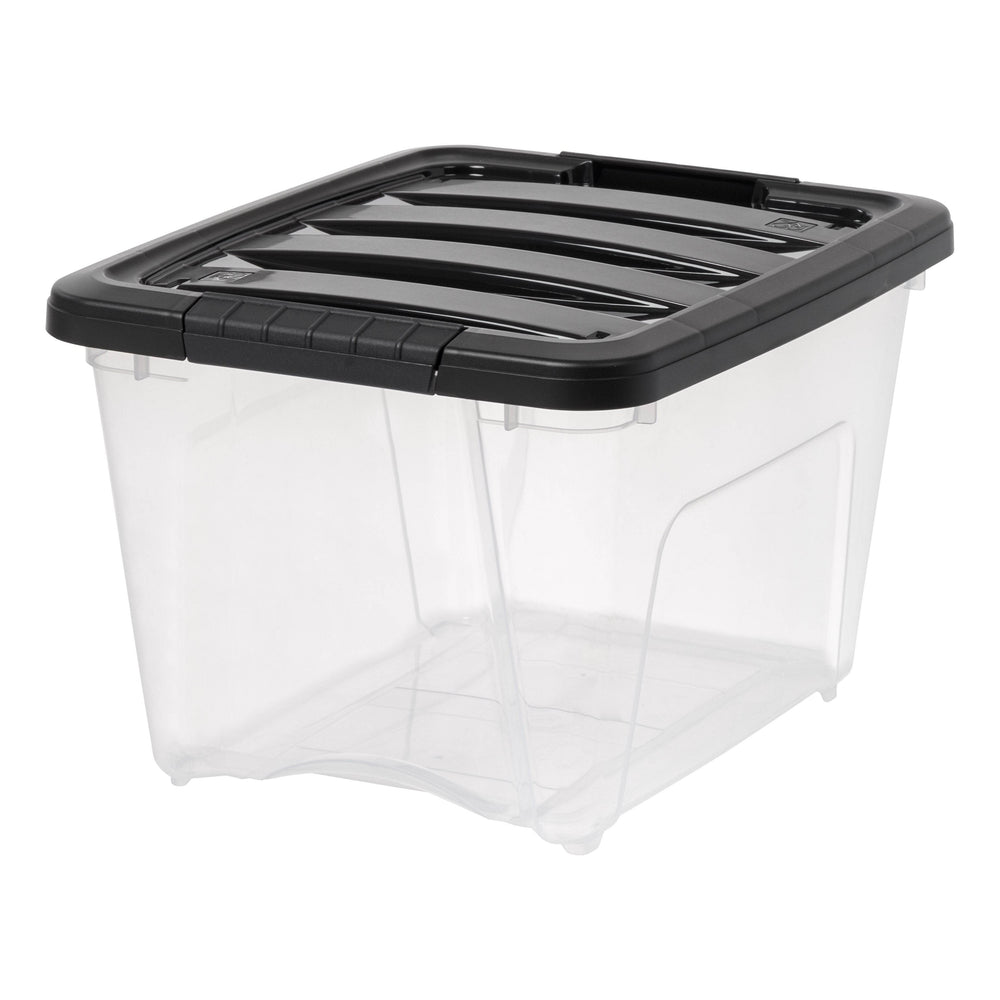 Plastic Storage Bins, Stackable Storage Container with Secure Latching Buckles and Black Lid, 19 Qt. - IRIS USA, Inc.