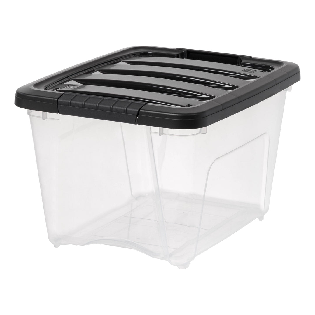 Plastic Storage Bins, Stackable Storage Container with Secure Latching Buckles and Black Lid, 19 Qt. - IRIS USA, Inc.