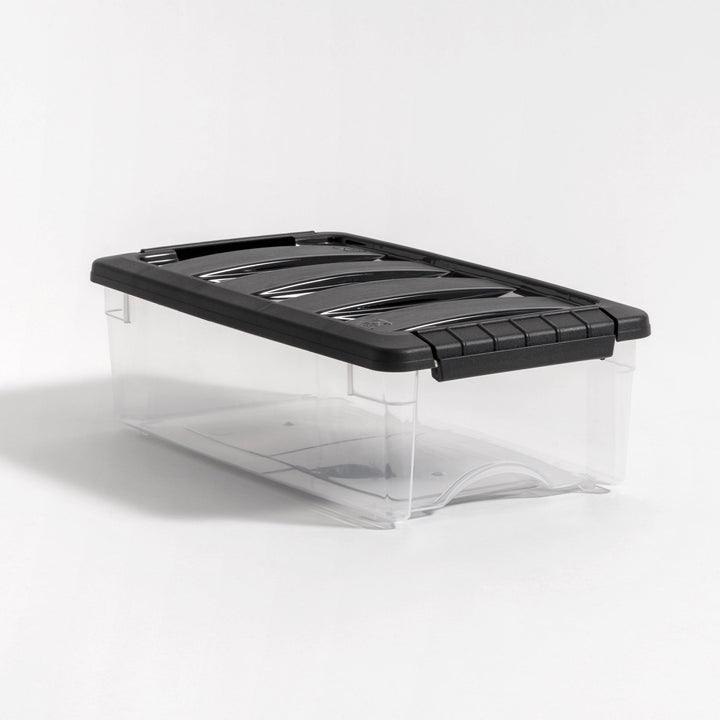 Plastic Storage Bins, Stackable Storage Container with Secure Latching Buckles and Black Lid, 5 Qt. - IRIS USA, Inc.