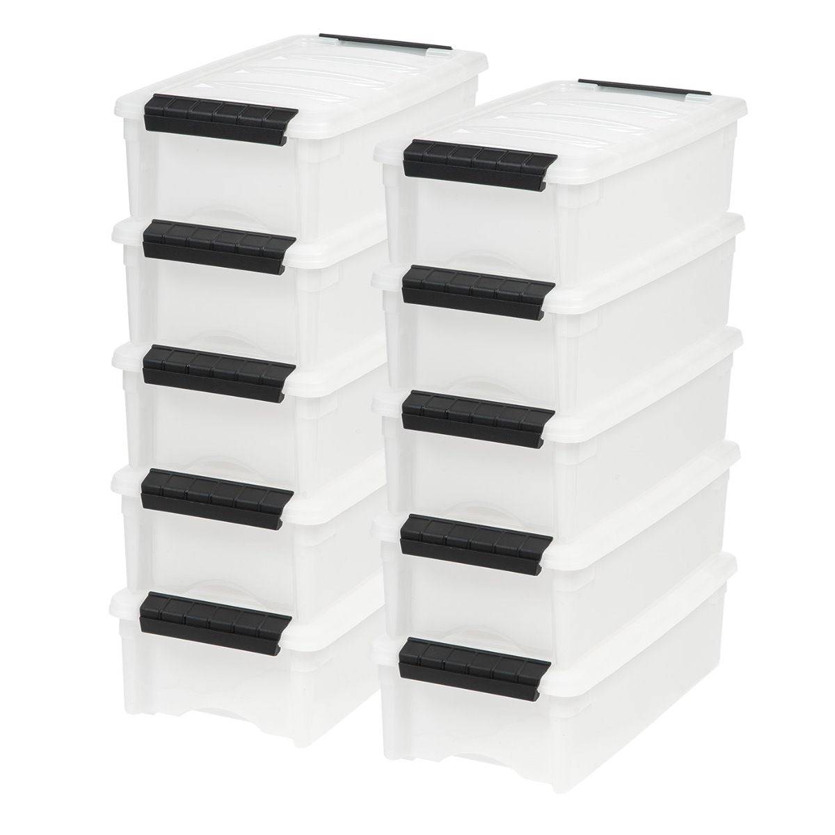 File Storage Pull Box Stack & Pull® Storage Box - 5 QT, 10 Pack, Pearl – IRIS USA