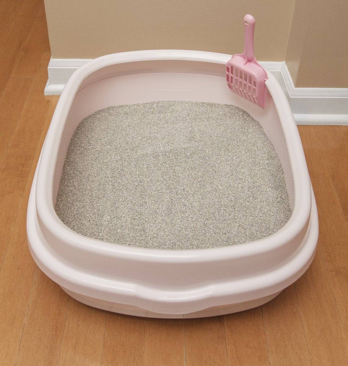 Heavy-Duty Rimmed Cat Litter Pan Set, Pink – IRIS USA