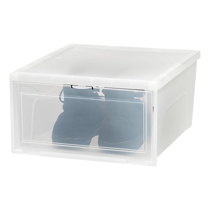 6 Pack Wide Front Entry Stackable Shoe Box - IRIS USA, Inc.