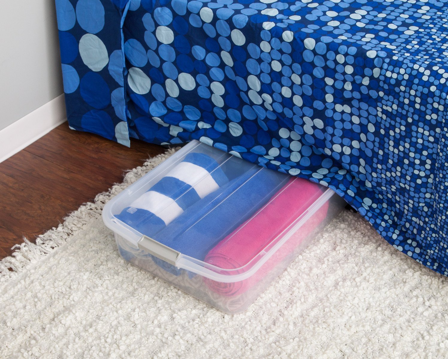 IRIS アイリス BOXI+BOXIlDVD Under Bed Storage Box with Easy Slide Low-friction Disks - 12.5