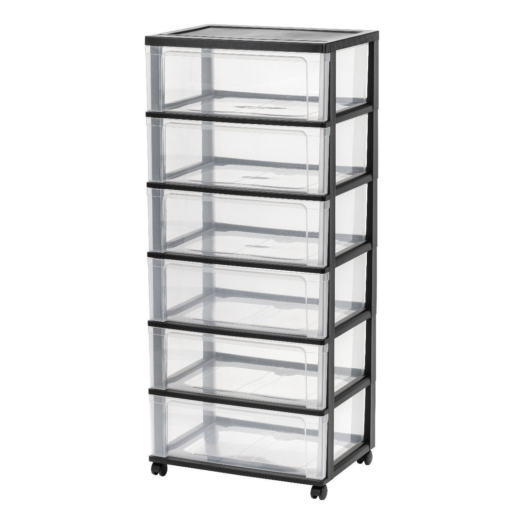 Wide Chest 6 Drawers - image 3#color_black