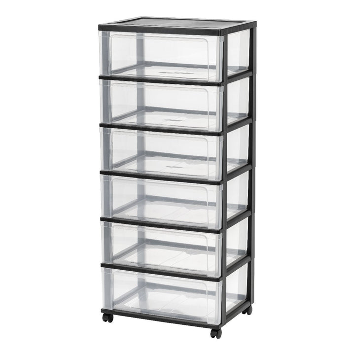 Wide Chest 6 Drawers - image 3#color_black