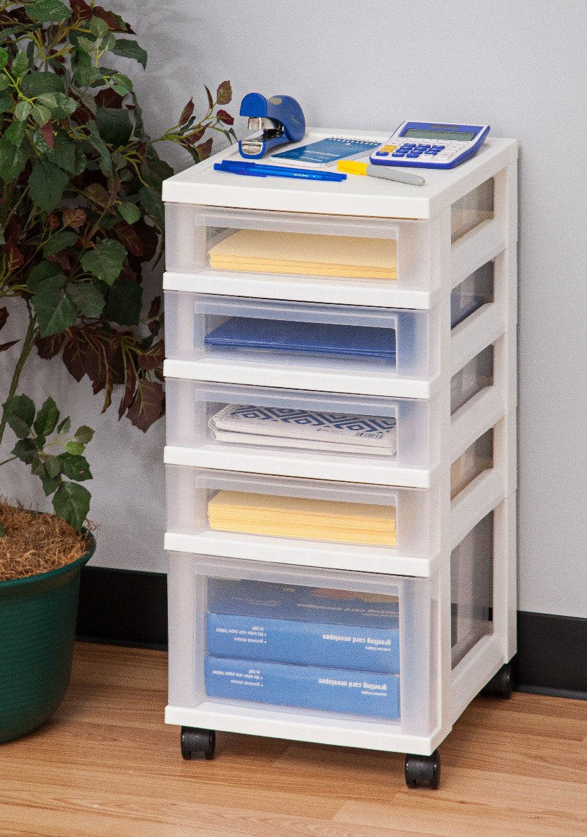 Iris 5 Case Scrapbook Storage Cart White