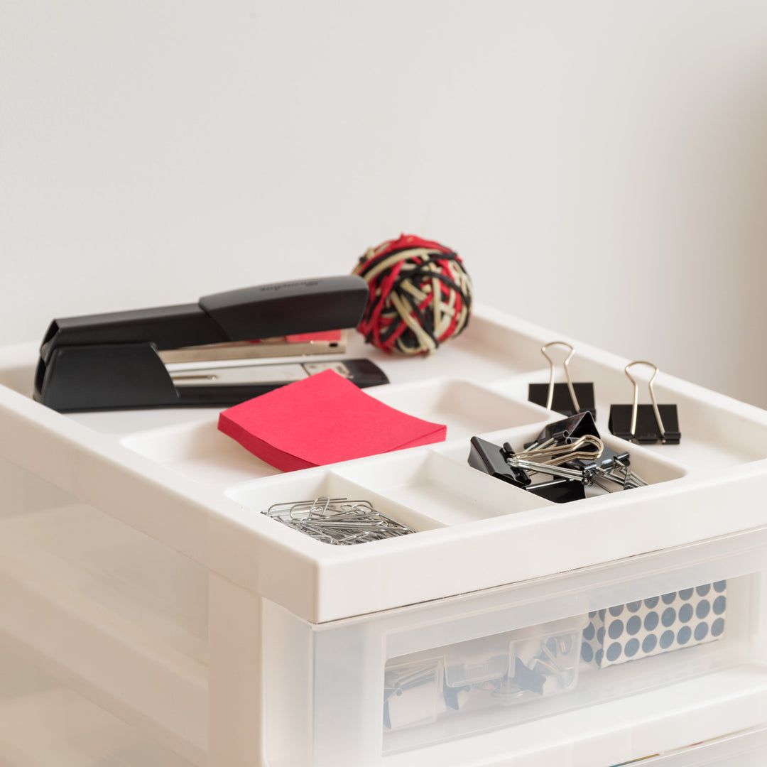 7-Drawer Storage Cart with Organizer Top, White - IRIS USA, Inc.