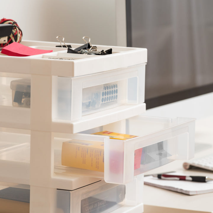 7-Drawer Storage Cart with Organizer Top, White - IRIS USA, Inc.