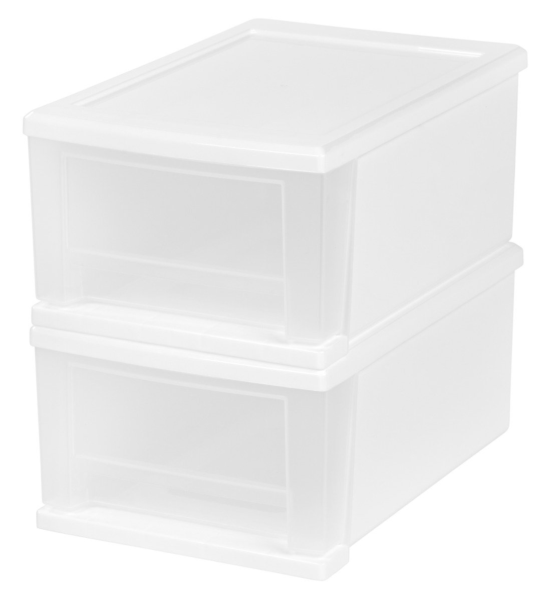 IRIS USA 4Pack Medium 17qt Stackable Plastic Drawers for Clothes, White