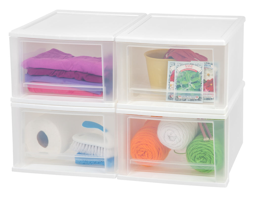 Stacking Storage with Drawer - Nested 4 Pack - 17 QT - IRIS USA, Inc.