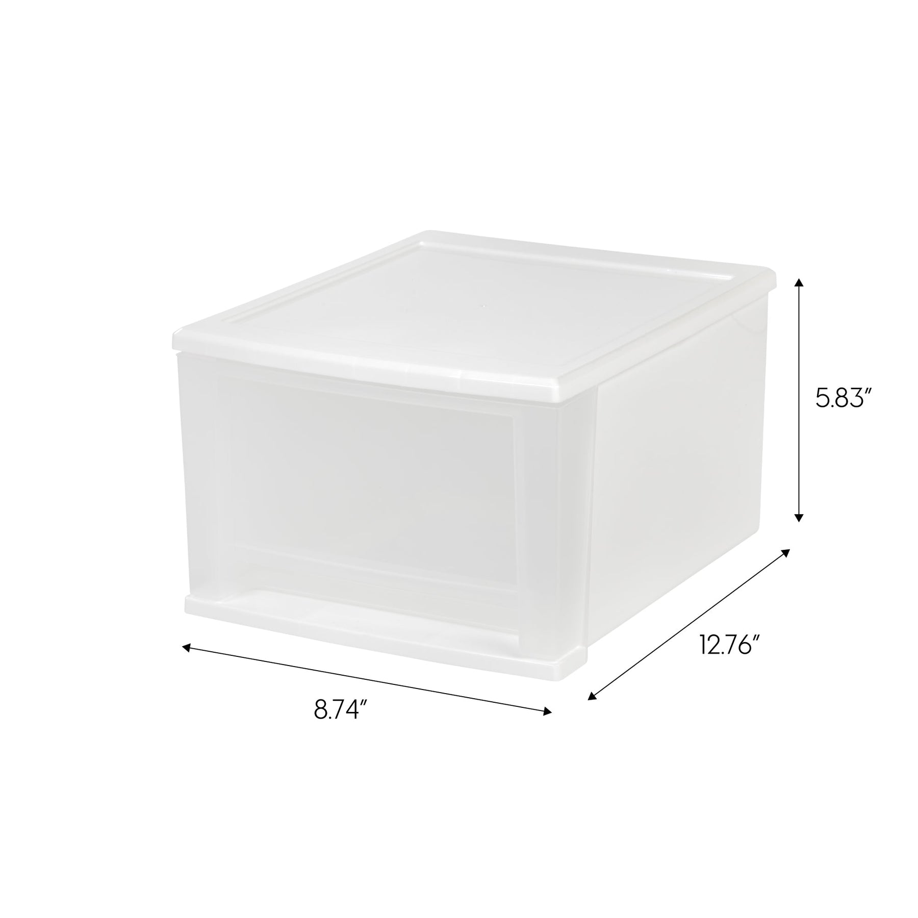 IRIS Gray Stackable Plastic Storage Drawer 5.83-in H x 8.74-in W x