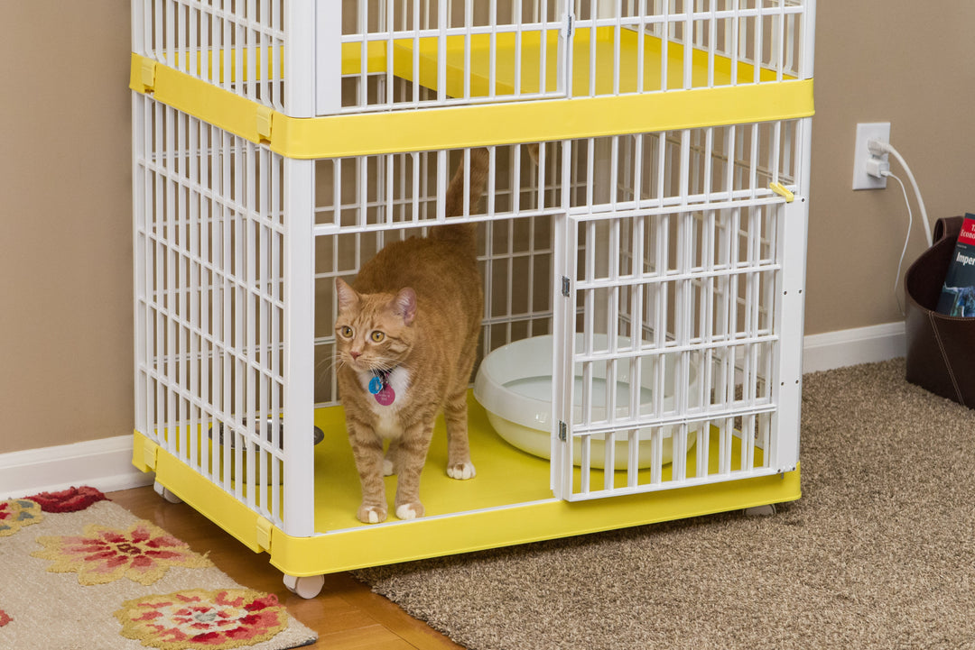 Cat Cage and Condo - 2 Tier - image 1#color_yellow
