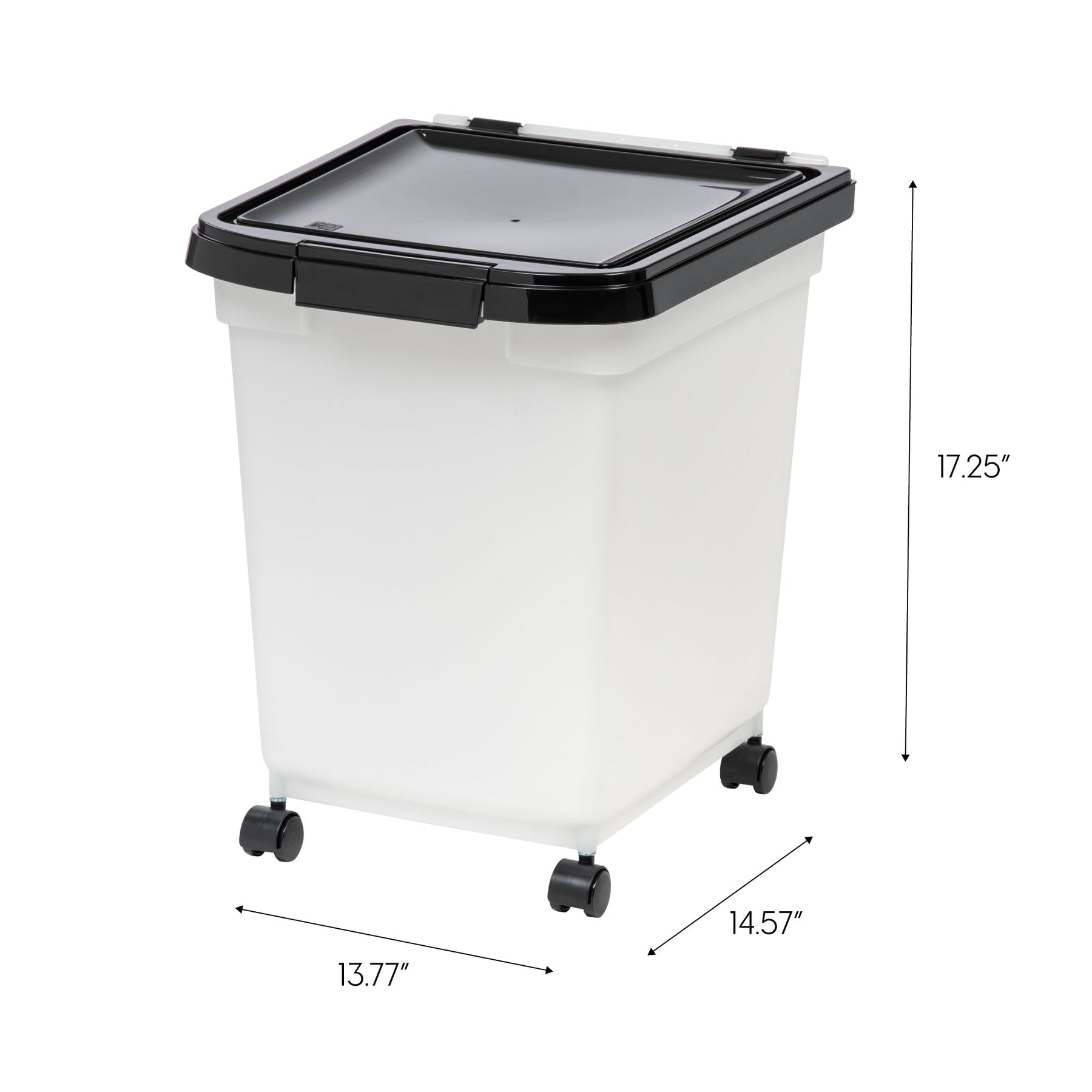 Iris USA 47 Quart Airtight Pet Food Container, Black Lid