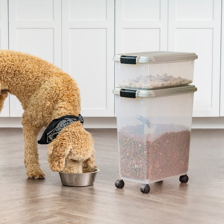3-Piece Airtight Pet Food Container Combo, Chrome - IRIS USA, Inc.