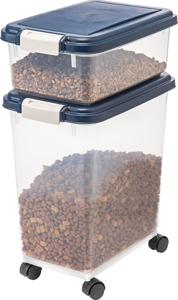 Airtight Pet Food / Treat Storage Container Combo, Blue - IRIS USA, Inc.