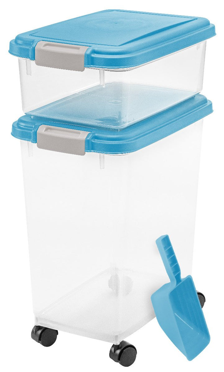 Airtight Pet Food and Treat Storage Combo with Scoop - image 5#color_blue