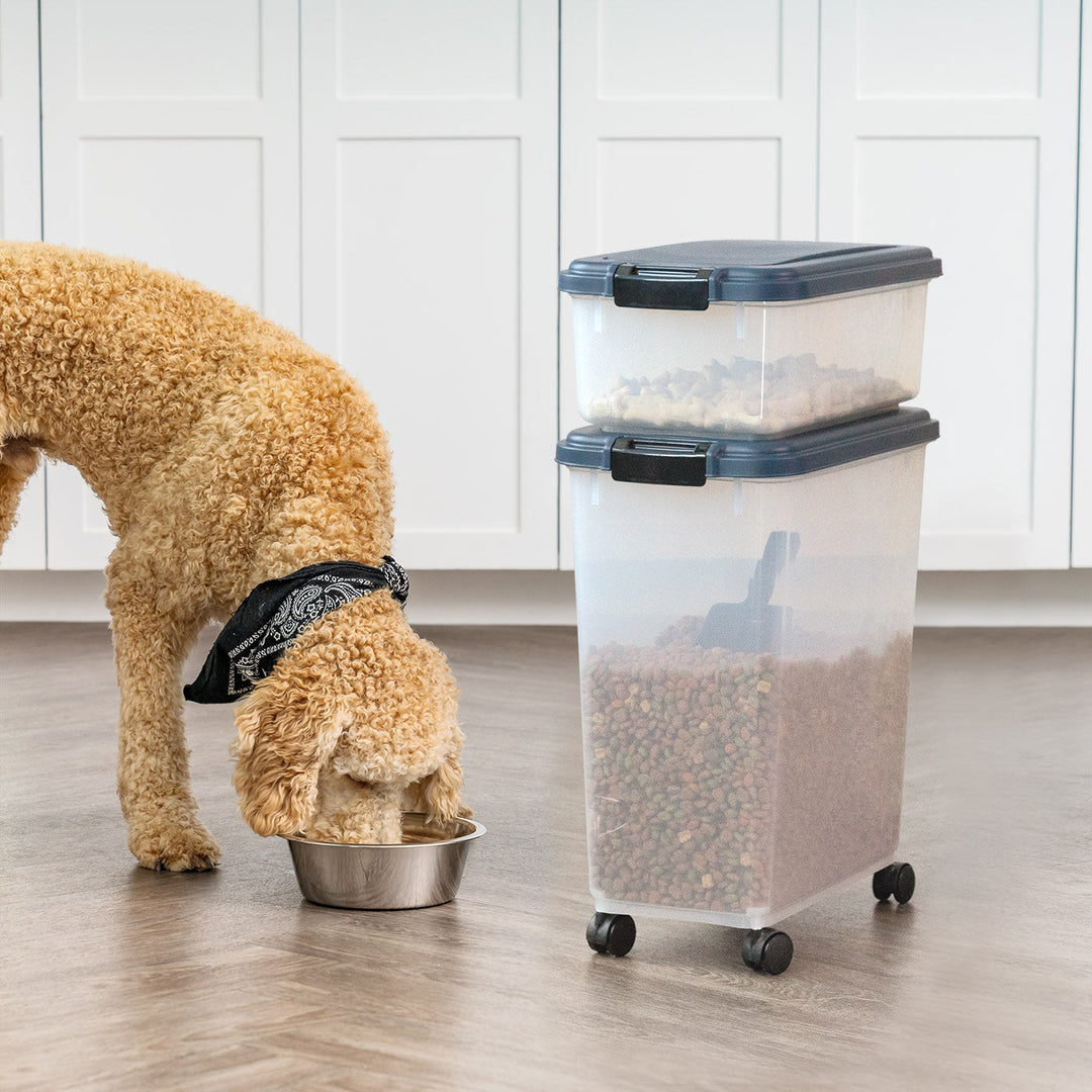 3-Piece Airtight Pet Food Container Combo, Navy - IRIS USA, Inc.