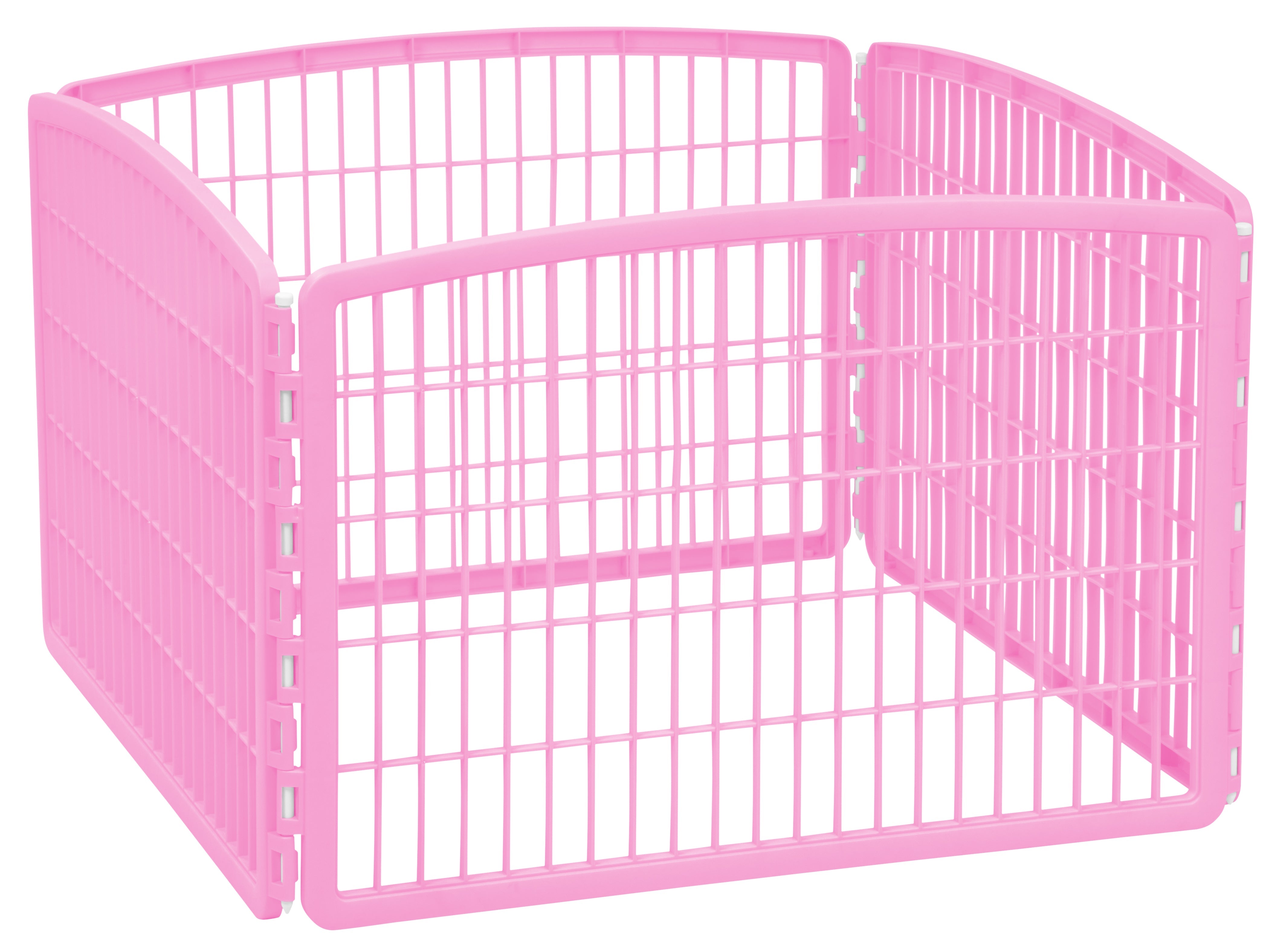 Bond NP tray 犬用トイレ 　　　　　　　Lサイズハートピンク 24'' Exercise 4-Panel Pet Playpen without Door, Pink – IRIS USA