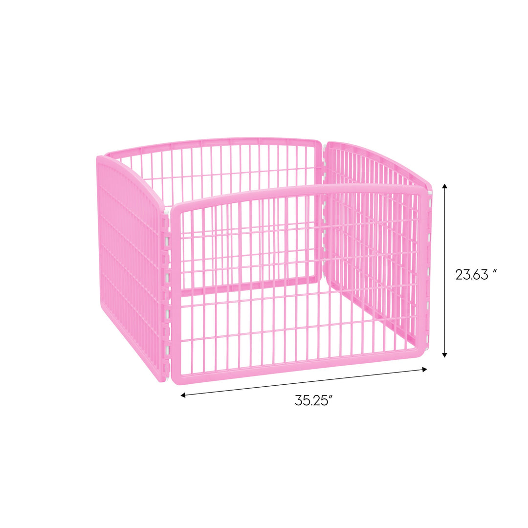 24'' Exercise 4-Panel Pet Playpen without Door, Pink - IRIS USA, Inc.