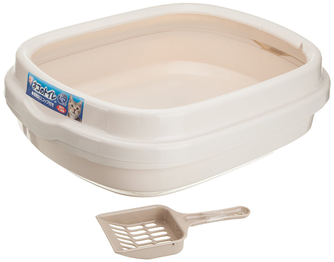 Open Top Cat Litter Box with Scoop - image 1#color_tan