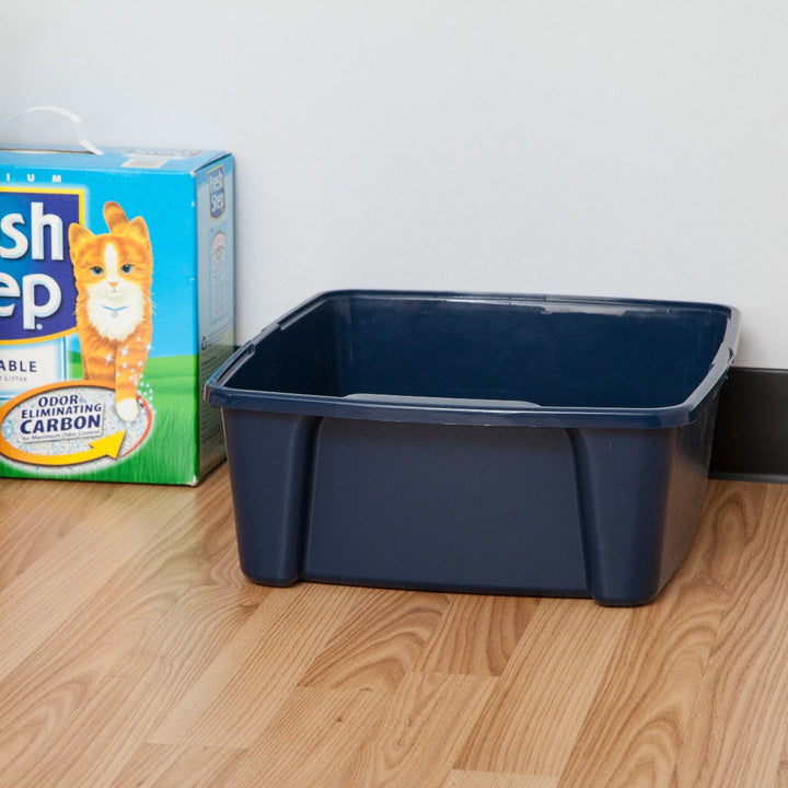 Open-Top Cat Litter Pan - Regular - image 3#color_blue