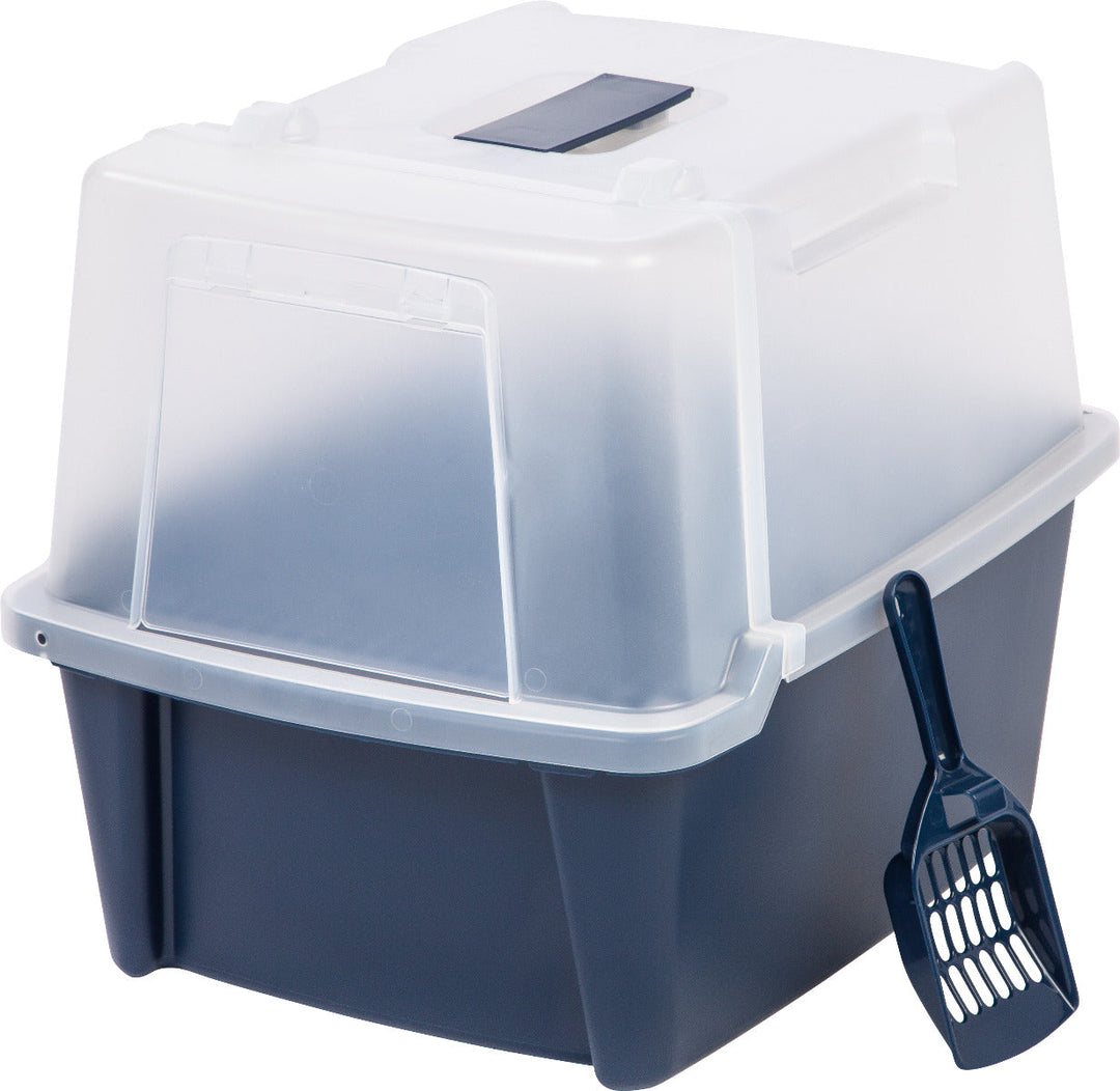 Split-Lid Hooded Litter Box with Scoop - IRIS USA, Inc.