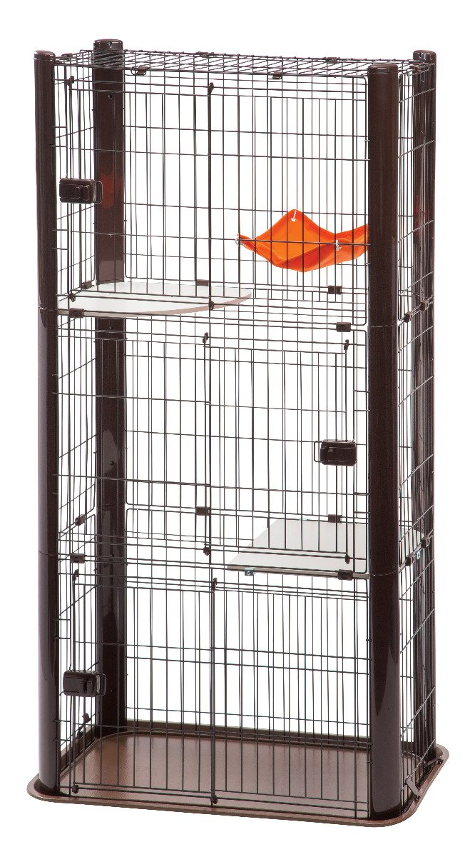 Cat Cage and Condo - 3 Tier - image 2#color_brown