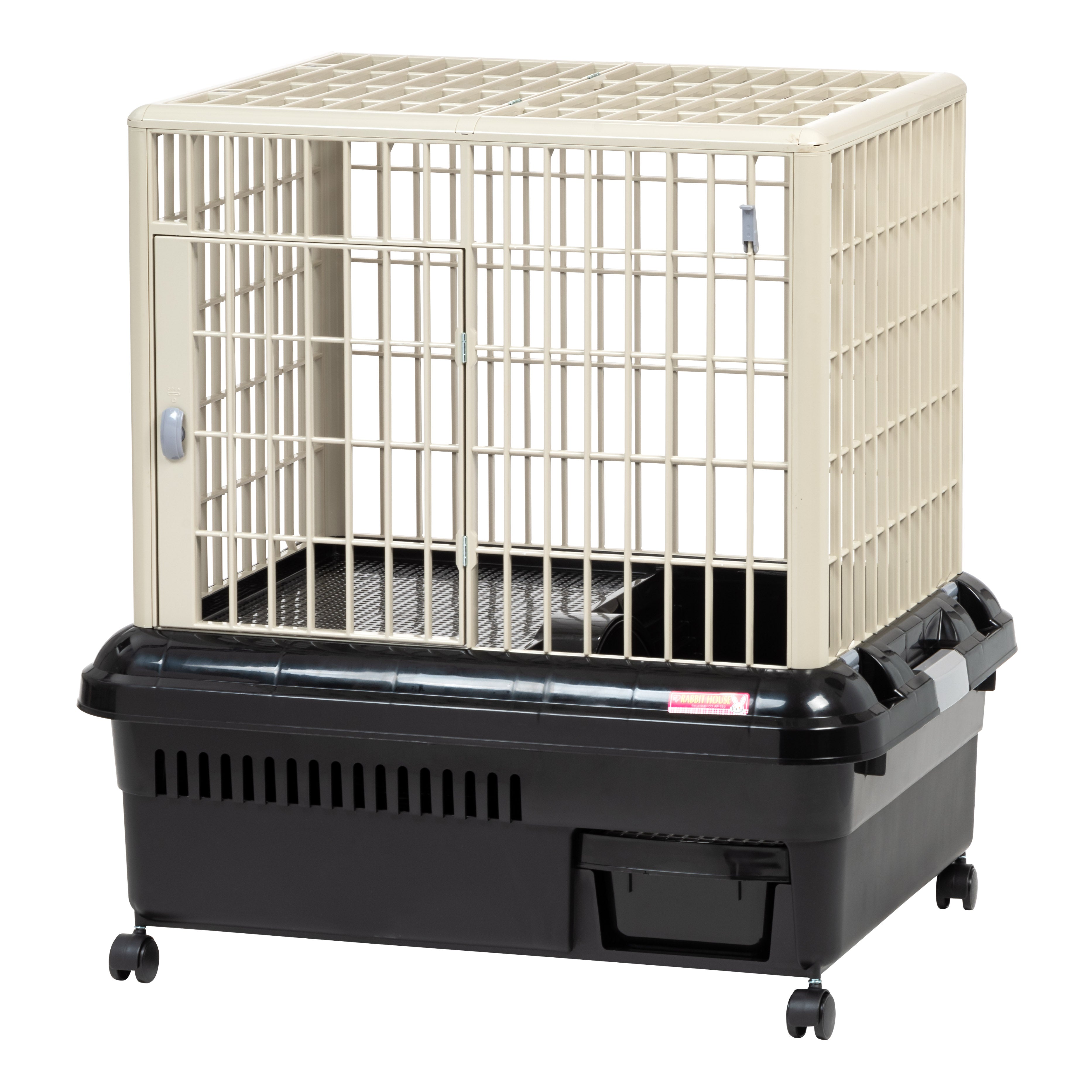 Plastic Rabbit Cage - RP-750, Black/Gray – IRIS USA