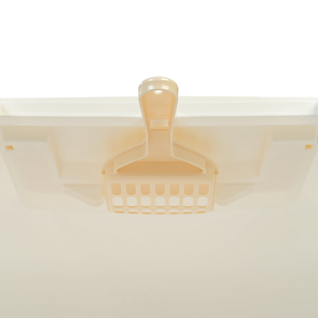 Jumbo Hooded Litter Box with Scoop, Off White - IRIS USA, Inc.
