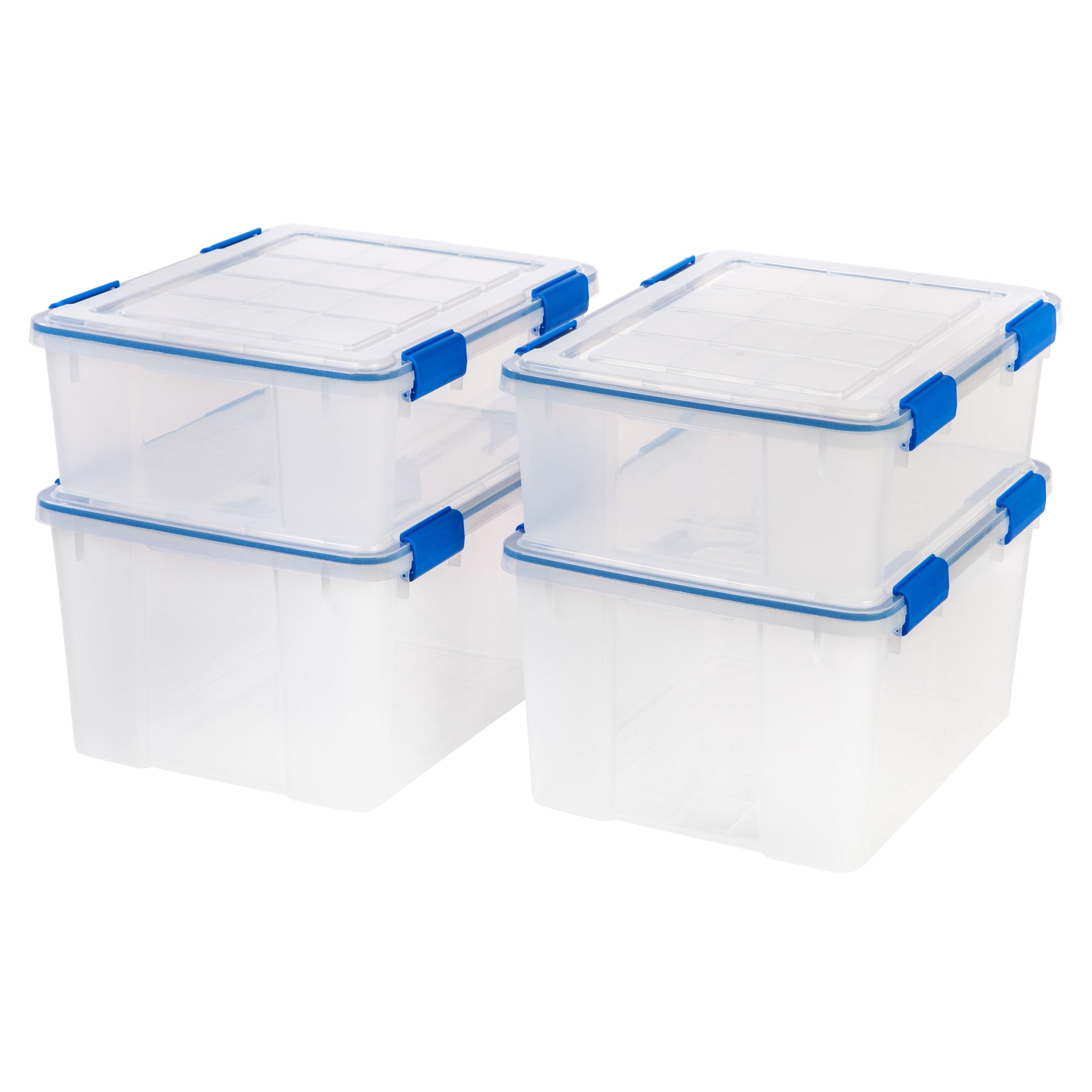  IRIS USA 12 Pack 17 Qt. Plastic Storage Container Bin with Latching  Lid, Clear