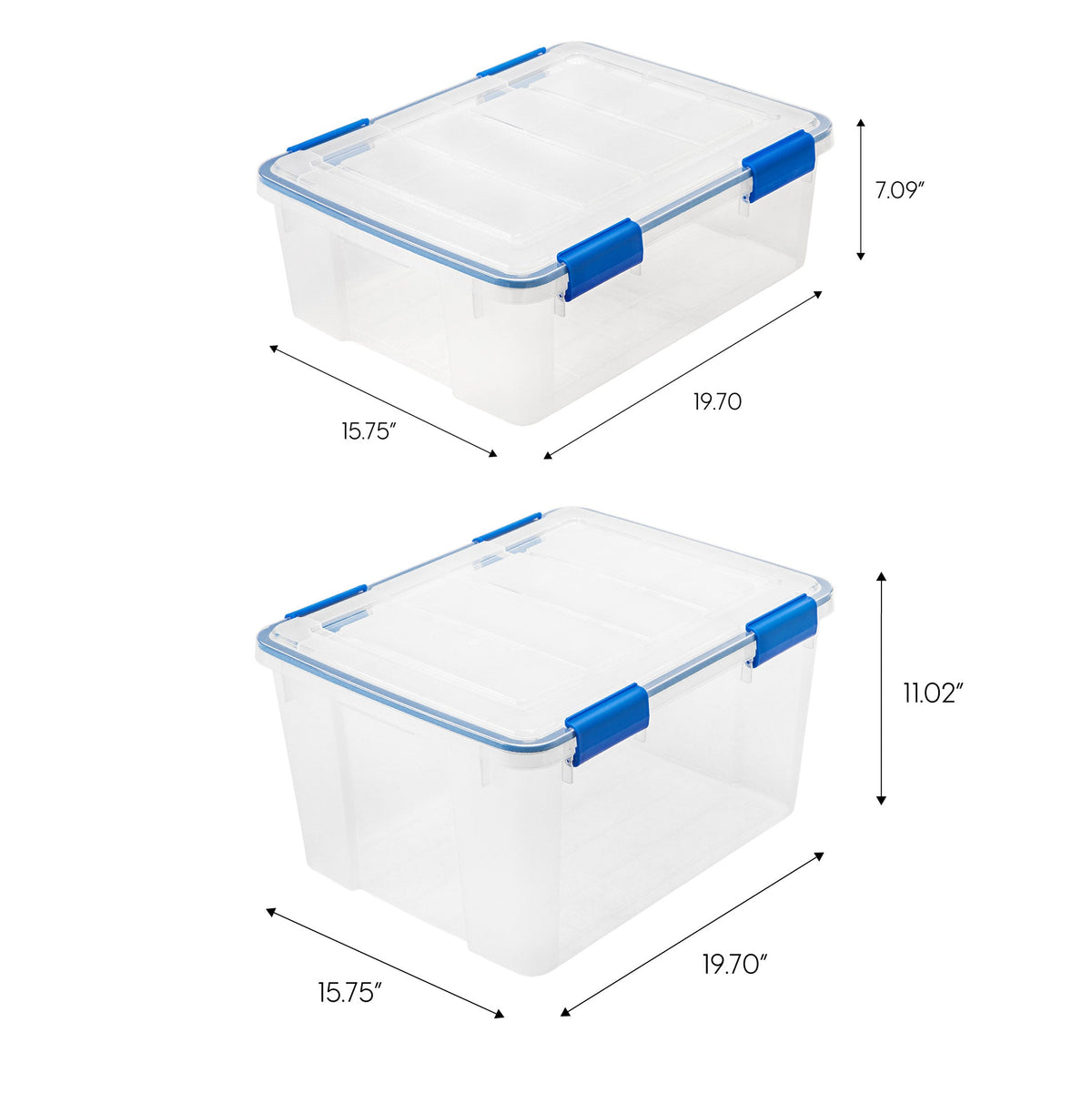 Weather Collection Box Storage Container WeatherPro® Storage Box 2 Pack - 44QT and 26.5QT Com ...