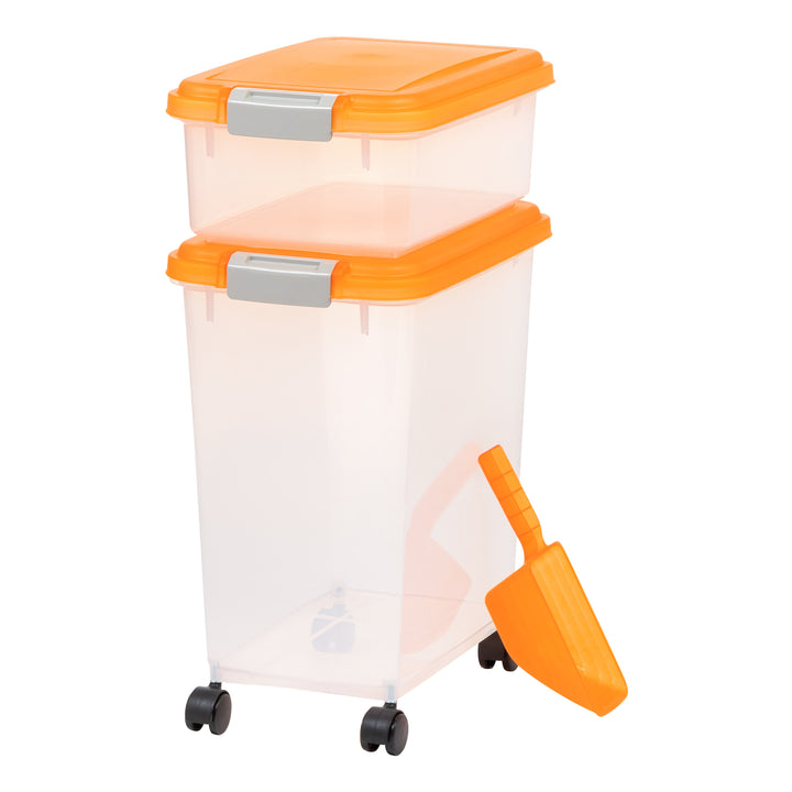 3-Piece Airtight Pet Food Container Combo, Orange - IRIS USA, Inc.