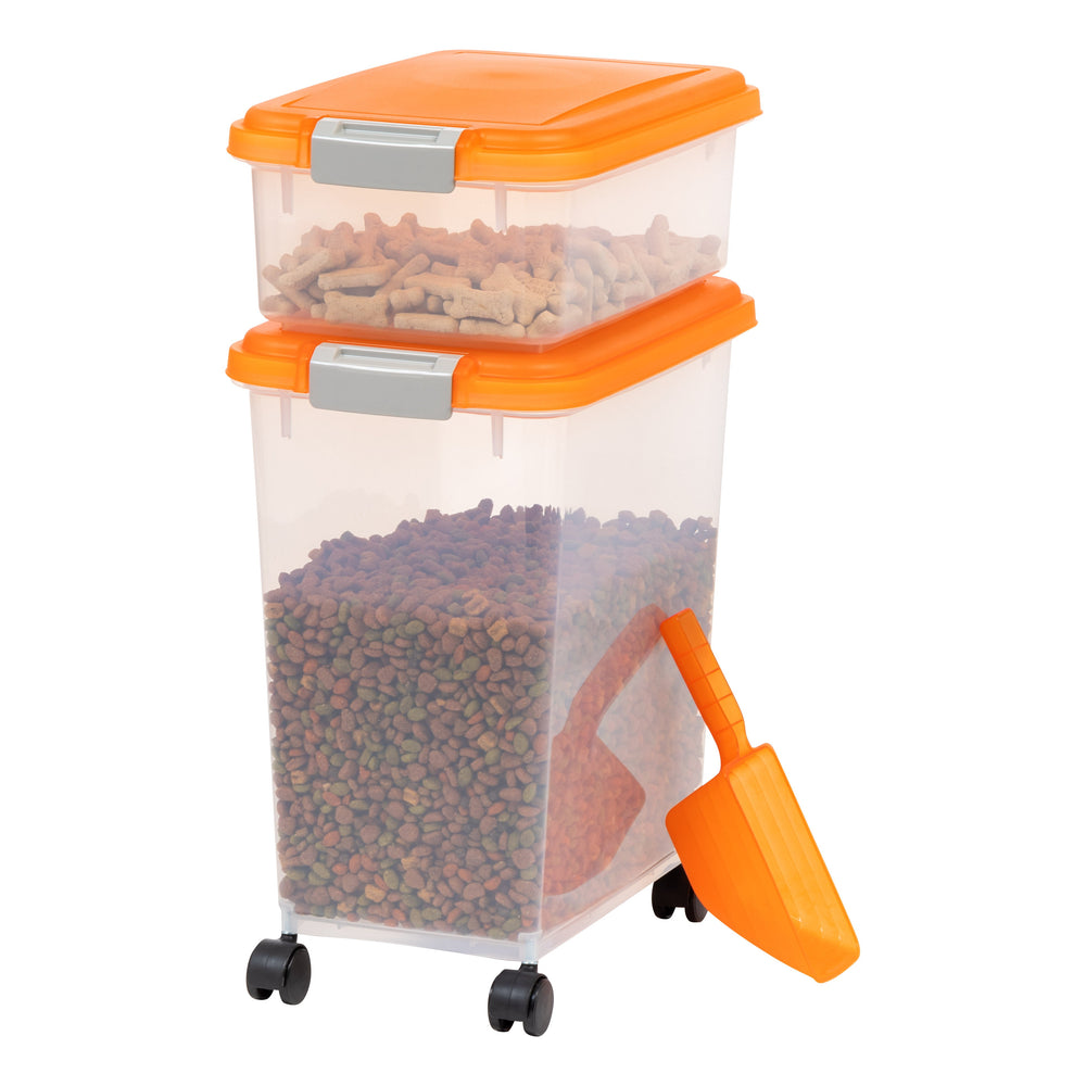 3-Piece Airtight Pet Food Container Combo, Orange - IRIS USA, Inc.