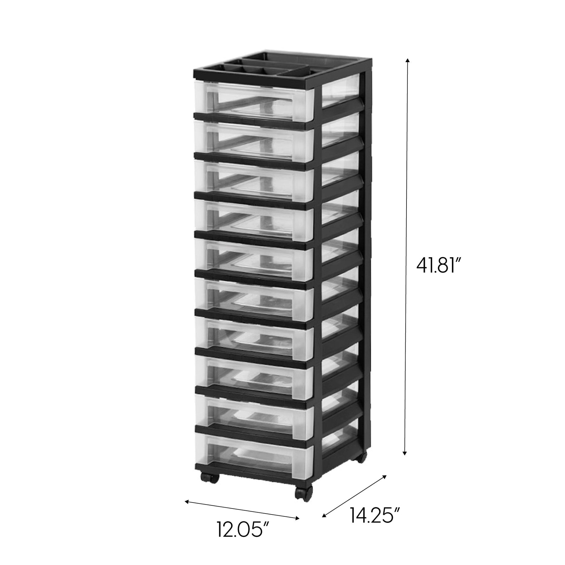 10-Drawer Mobile Organizer, Storage Cart