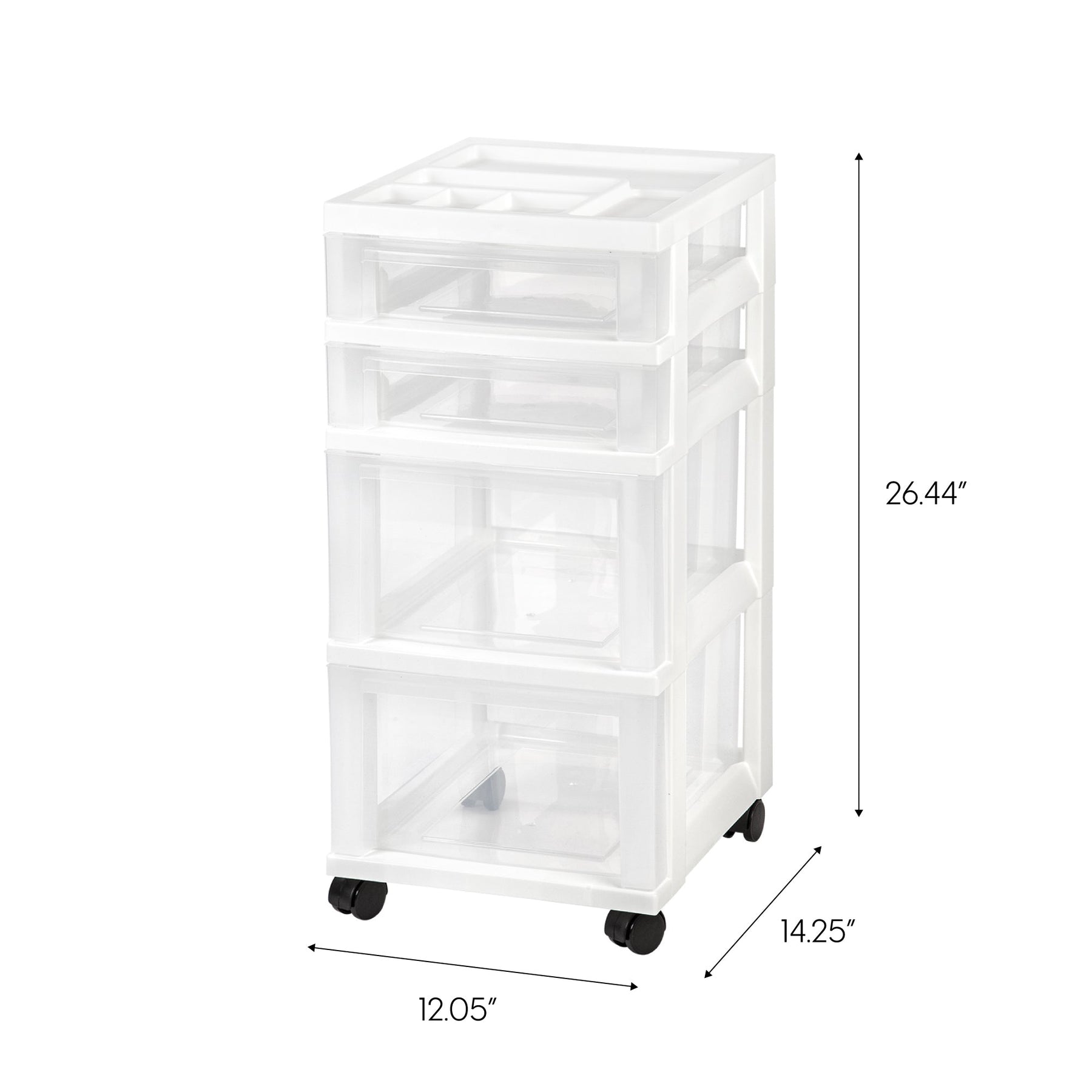  IRIS USA Plastic 4 Drawer Wide Storage Drawer Cart with 4  Caster Wheels for Home, White, Set of 1 : Everything Else