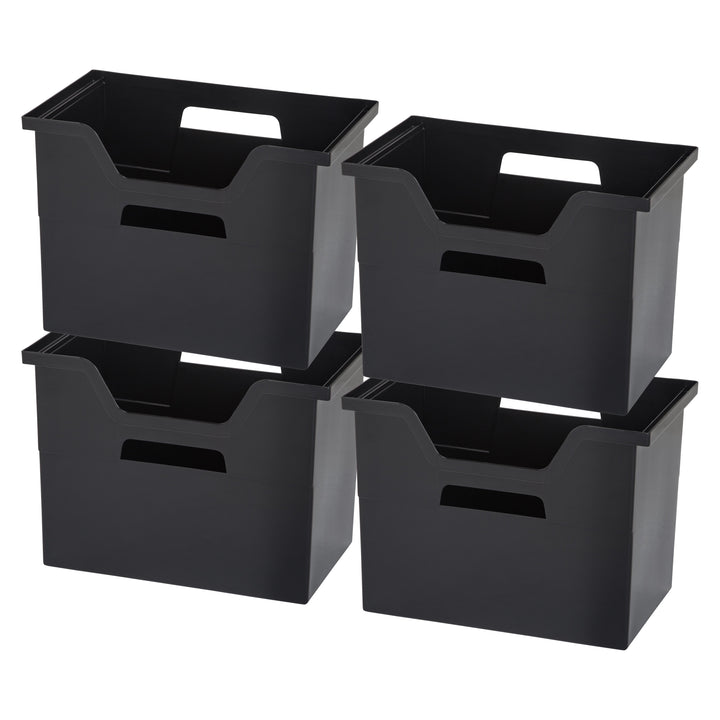 2021 edition IRIS USA, OTFB-L Open Storage Basket, File Organizer, Large, Matte Black, 4 Pack - IRIS USA, Inc.