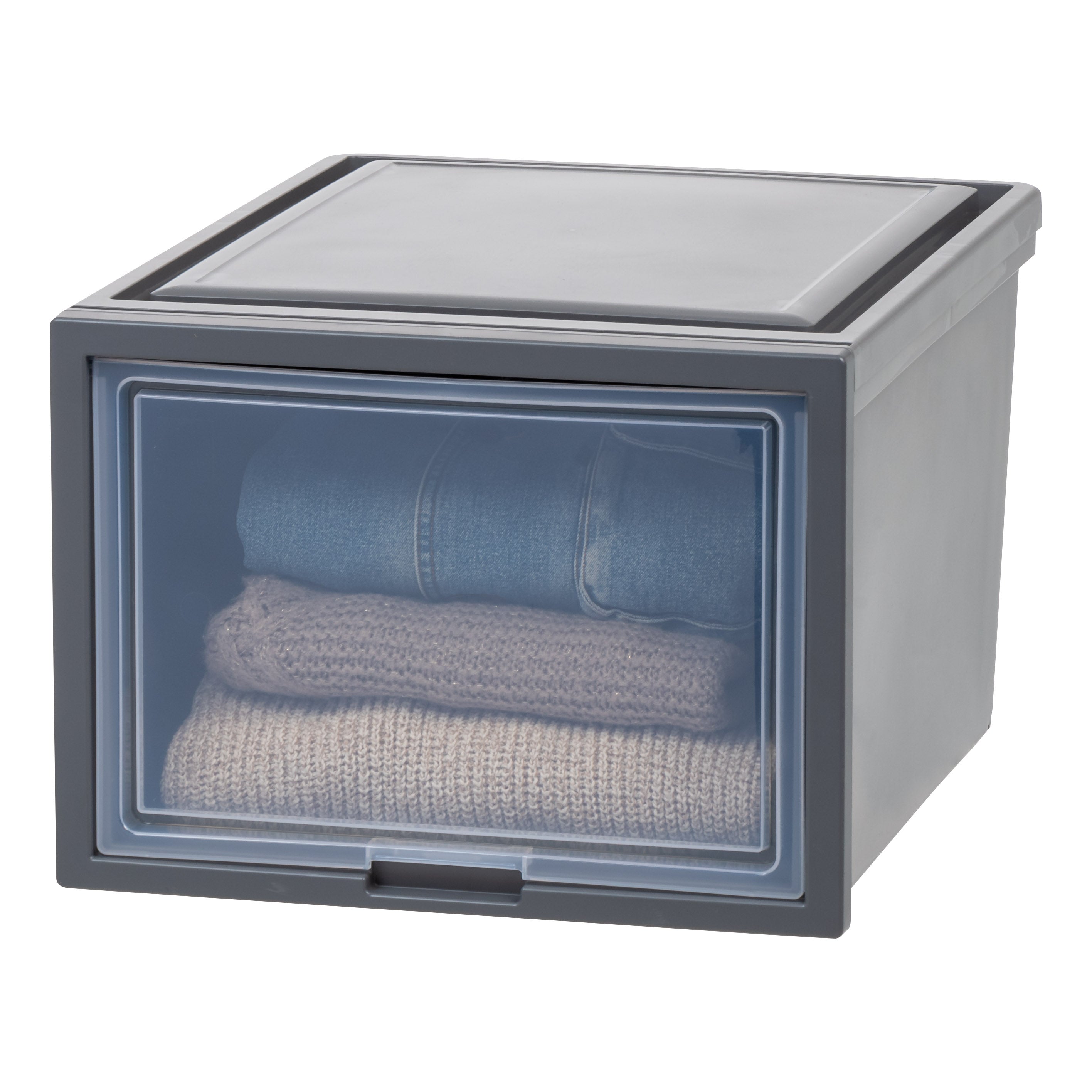 Deep Box Chest with Sliding Door, Gray, 4 Pack – IRIS USA
