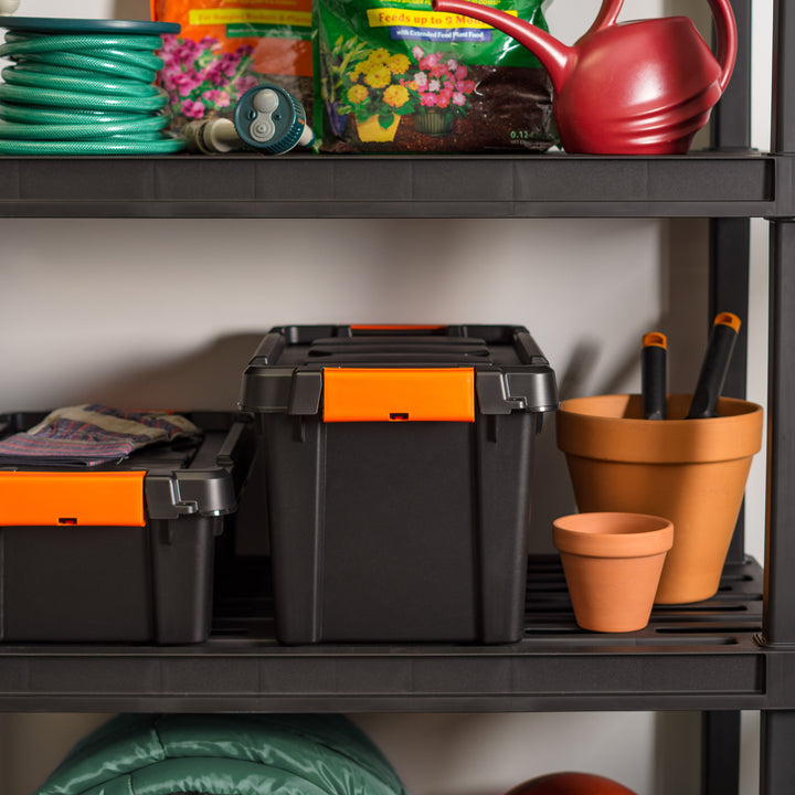 22 Quart  Heavy Duty Plastic Storage Box, Black Pack of 4 - IRIS USA, Inc.