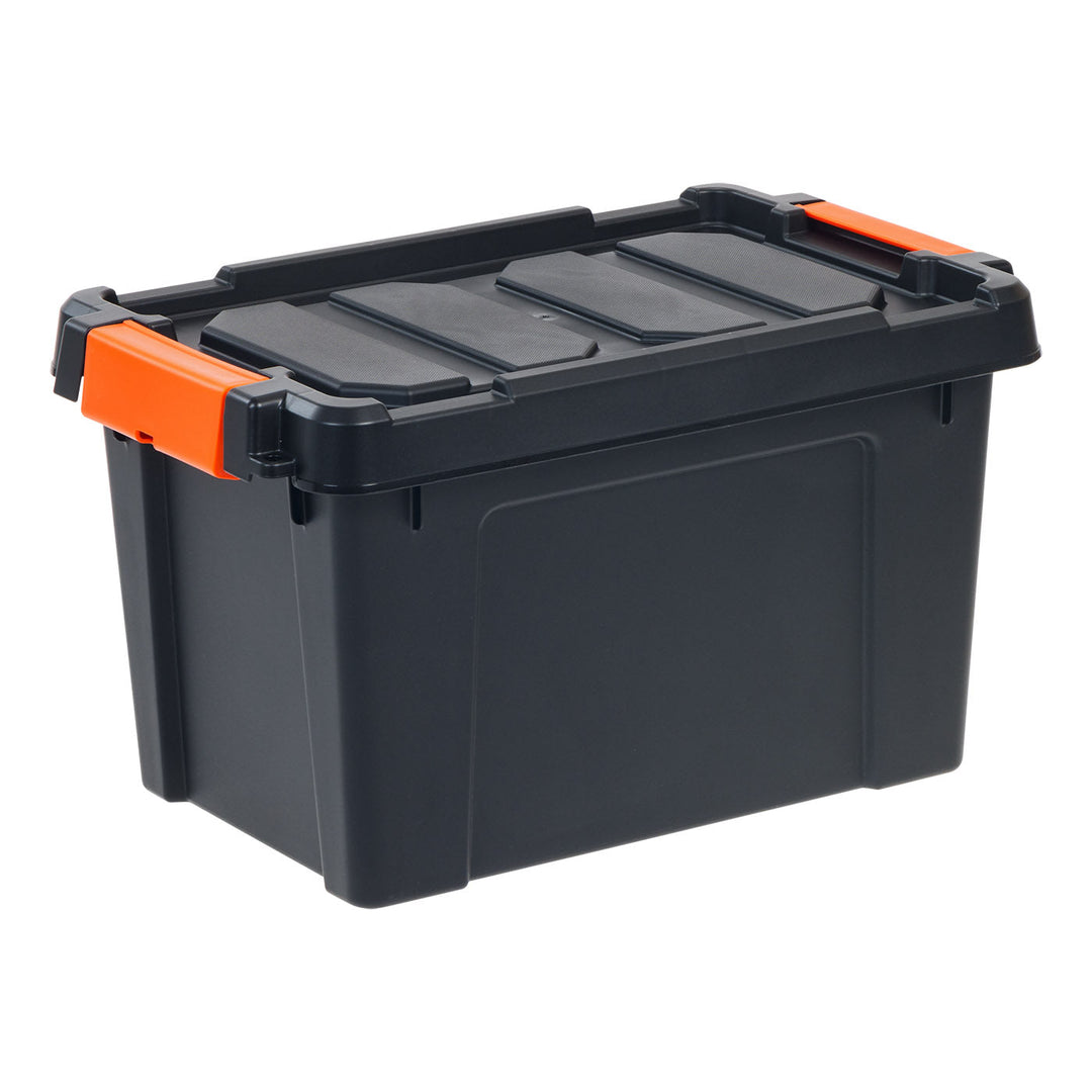 22 Quart  Heavy Duty Plastic Storage Box, Black Pack of 4 - IRIS USA, Inc.