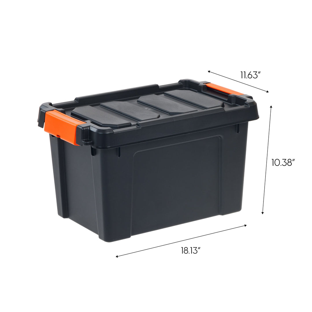 22 Quart  Heavy Duty Plastic Storage Box, Black Pack of 4 - IRIS USA, Inc.