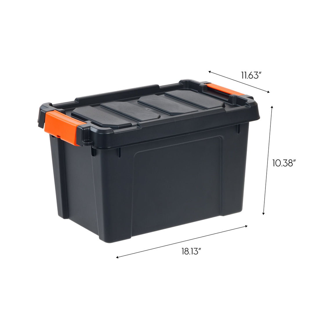 22 Quart Heavy Duty Plastic Storage Box, Black Pack of 4 – IRIS USA