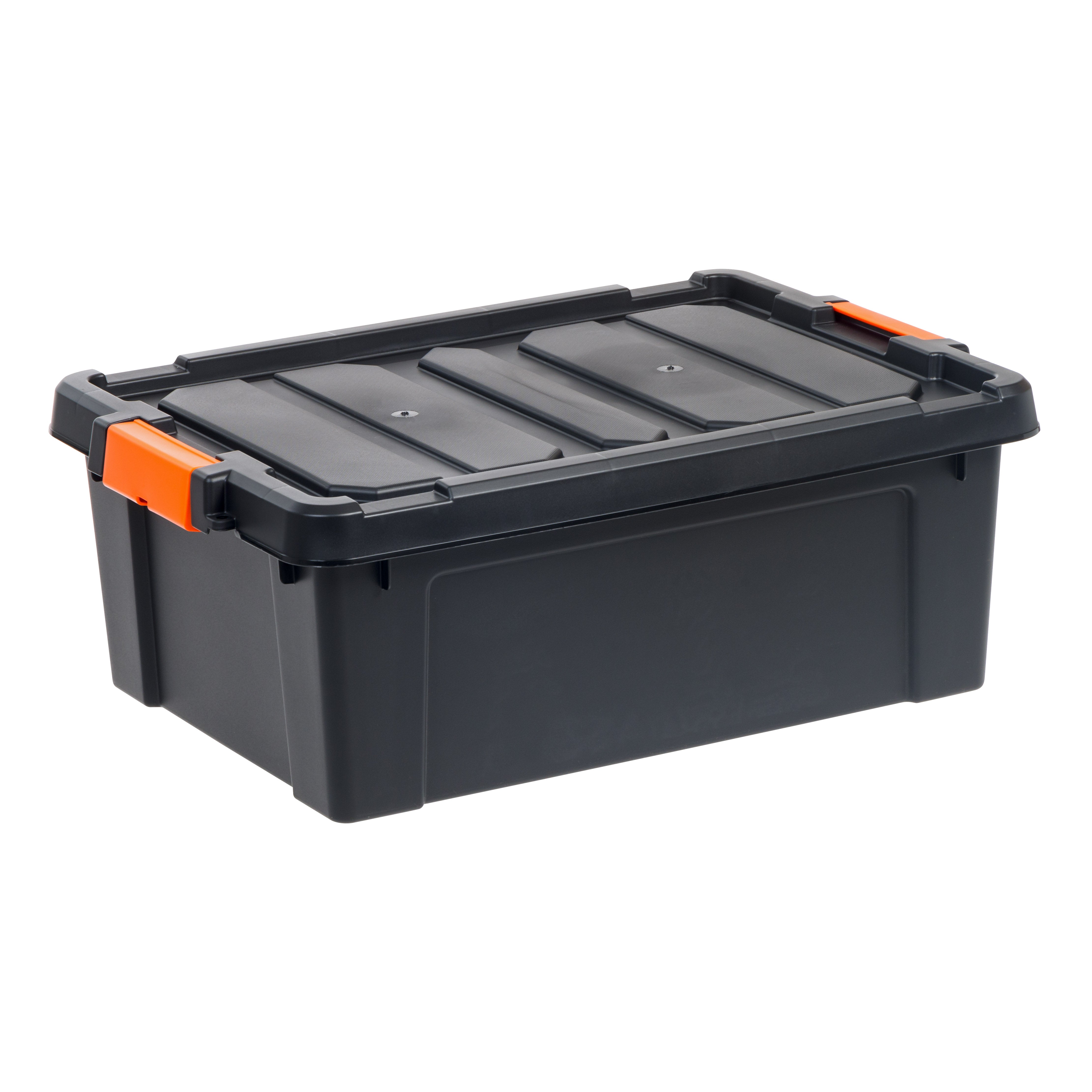 47 Quart Heavy Duty Plastic Storage Box, Black Pack of 4 – IRIS USA