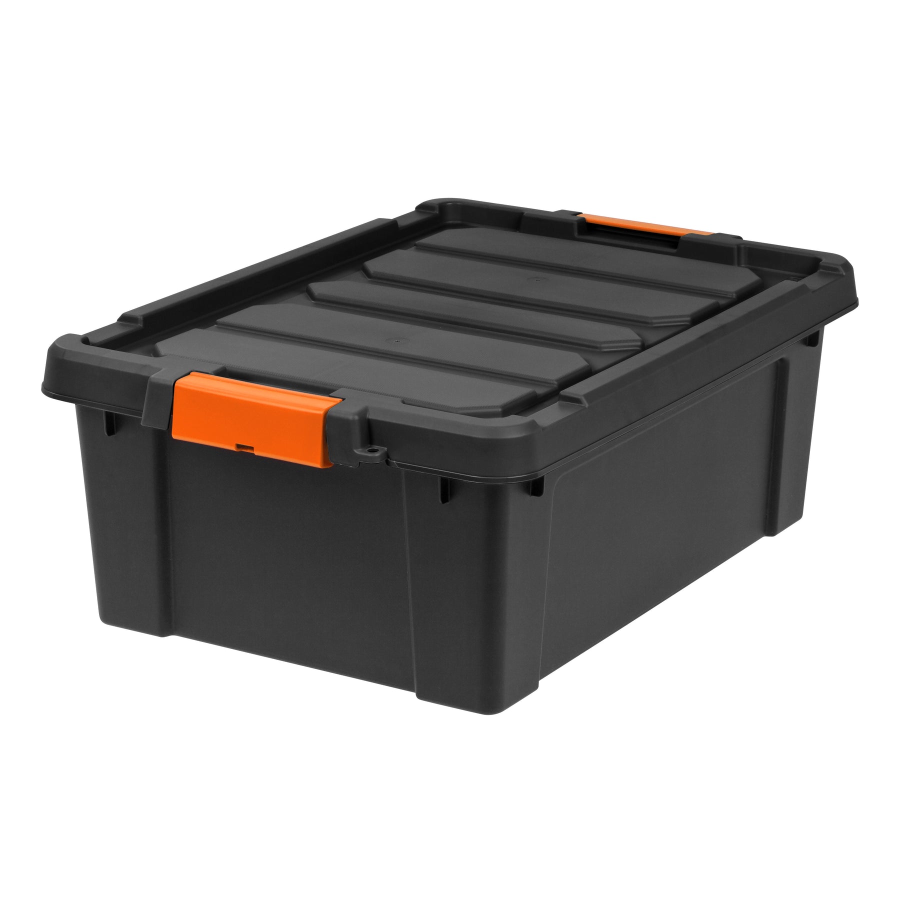 47 Quart Heavy Duty Plastic Storage Box, Black Pack of 4 | IRIS