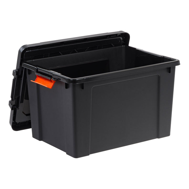 78 Quart Heavy Duty Plastic Storage Box, Black pack of 4 - IRIS USA, Inc.