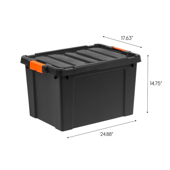 78 Quart Heavy Duty Plastic Storage Box, Black pack of 4 - IRIS USA, Inc.