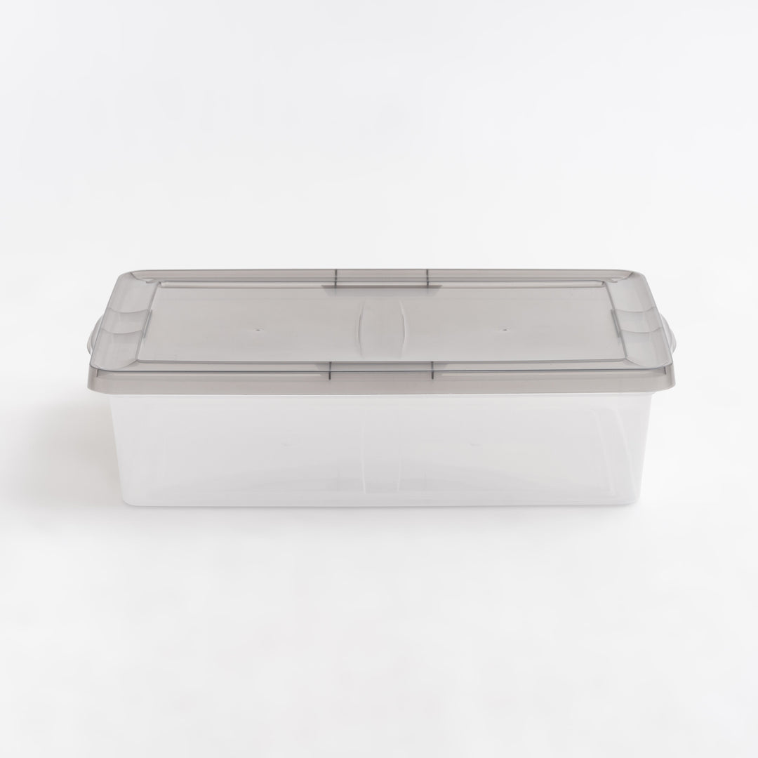 7 Gallon Snap Top Plastic Storage Box, Clear wih Gray Lid, Pack of 6 - IRIS USA, Inc.