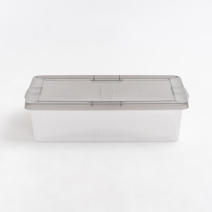 7 Gallon Snap Top Plastic Storage Box, Clear wih Gray Lid, Pack of 6 - IRIS USA, Inc.