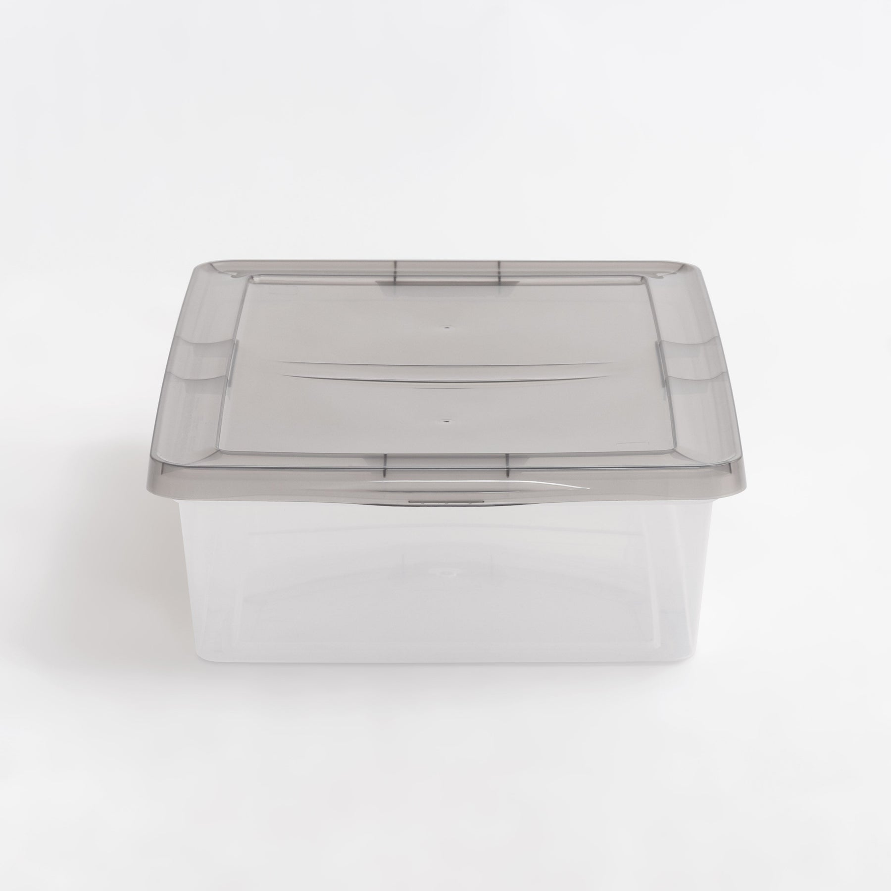 Iris 1.6 Gallon Snap Top Plastic Storage Box, Clear with Gray Lid, Pack of 10