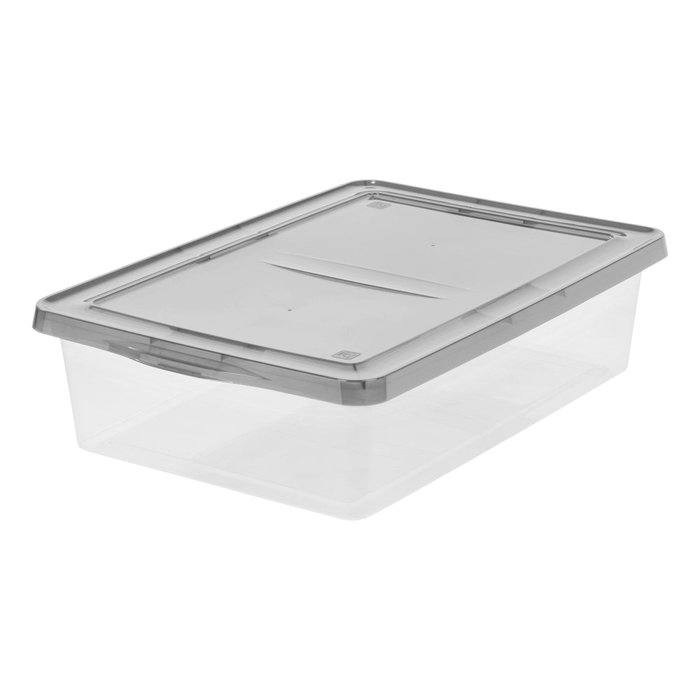 7 Gallon Snap Top Plastic Storage Box, Clear wih Gray Lid, Pack of 6 - IRIS USA, Inc.